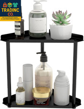 2 Tier Bathroom Counter Organizer, Vanity Organizer Corner Shelf, Skincare, Make