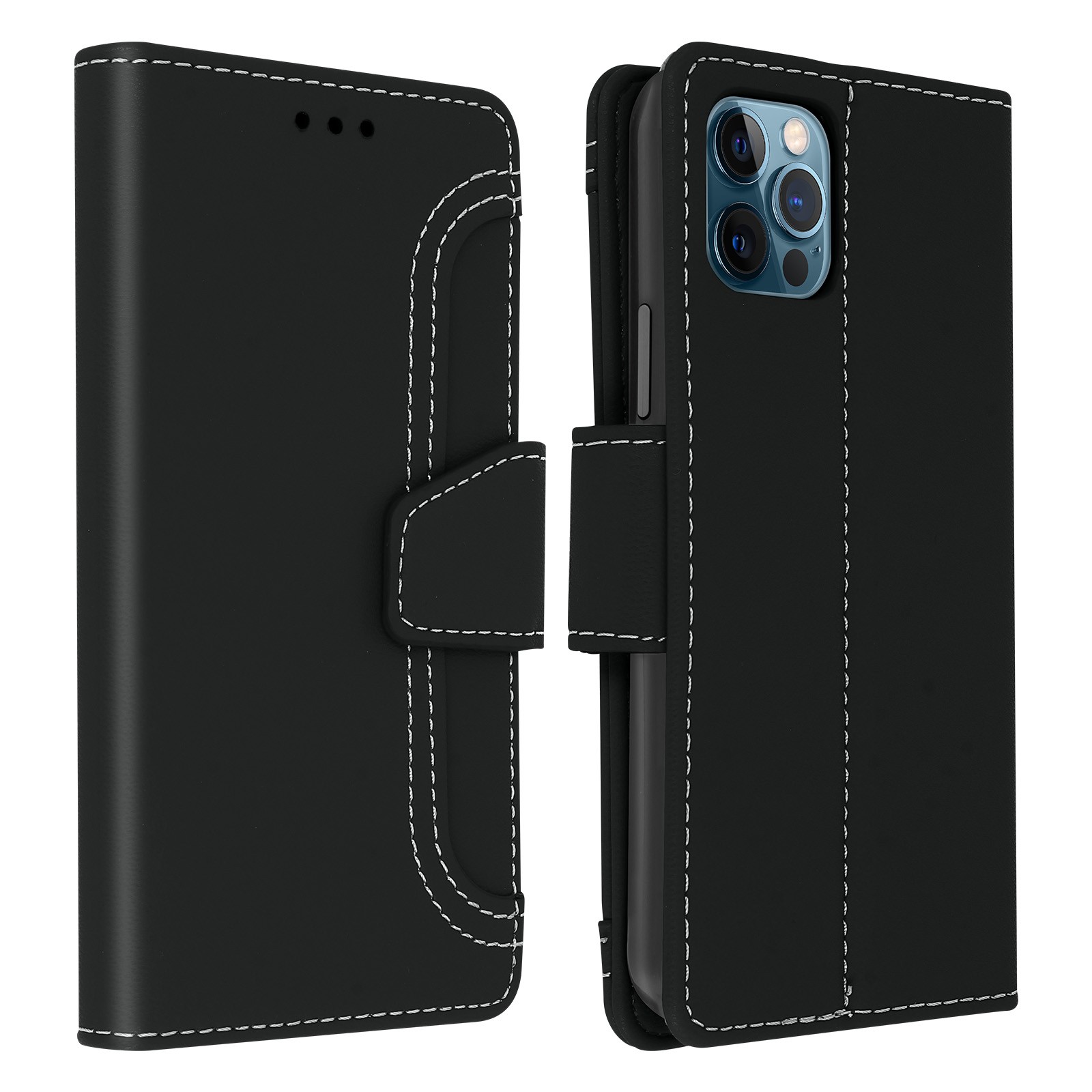 Étui pour iPhone 12 Pro Max avec fonction support et compartiment monnaie