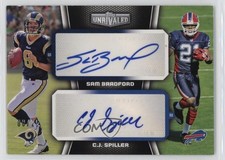 2010 Topps Unrivaled Dual Rookie 8/25 Sam Bradford CJ Spiller #UDAR-BBR Auto c6t