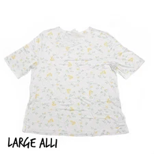LuLaRoe L Alli Shirt white with floral