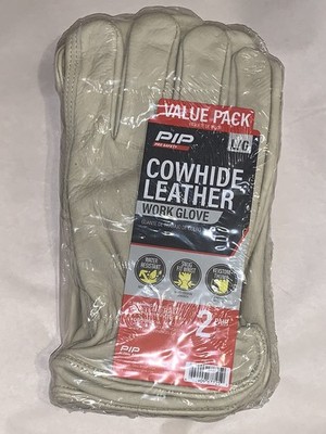 PIP Pro Safety Cowhide Leather Work Glove Large 2 Pair PRO86009