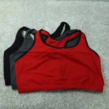 Fruit Of The Loom Sports Bras Womens 42 Wireless Racerback Pullover 9012R 3 Pack