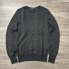 John Varvatos Merino Wool Mens Small Lightweight Crewneck Pattern Elbow Patch