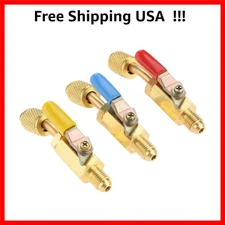 Air Conditioning Refrigerant Angled Compact Ball Valve 1/4’’ SAE, R410A R134A...