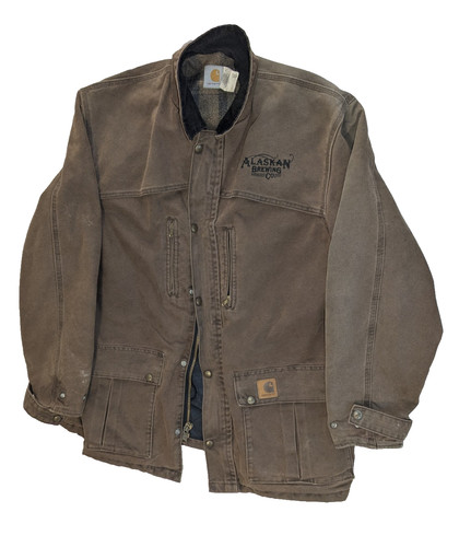 Vintage 1999 Carhartt C10 CHT Chestnut Chore Coat Blanket Lined USA Made L Tall