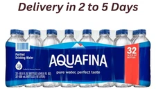 NEW Aquafina Purified Bottled Drinking Water, 16.9 oz, 32 Pack Bottles