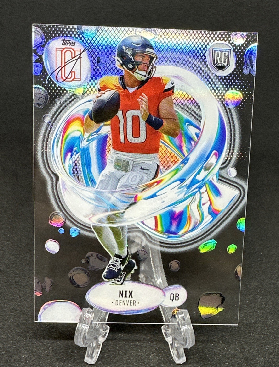 Bo Nix 2024 Topps Signature Class Fluidity RC #F-4 Case Hit Acetate Denver