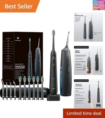 2-1 Oral Clean Kit- Water Dental flosser & Electric Toothbrush Combo- Brushin...
