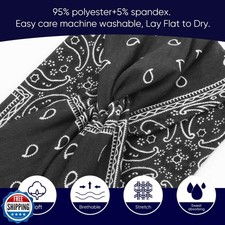 AQOKKA Extra Wide Headbands for Women Large Turban Headband Non Slip Boho Ela...