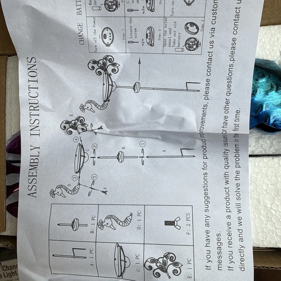 Solar Peacock birdbath garden Stake New In Box - Image 4 of 4