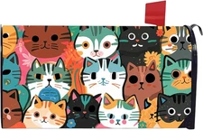 Cute Cat Decoration Mailbox Covers Magnetic Standard Size 21" X 18" Cat Themed W