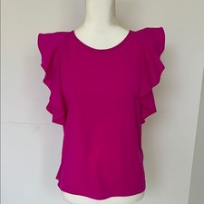 Banana Republic Pink Ruffle Sleeve Top small