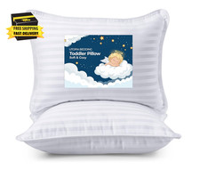 Toddler Pillow White, 2 Pack , 13X18 Pillows for Sleeping, Soft and Breathable