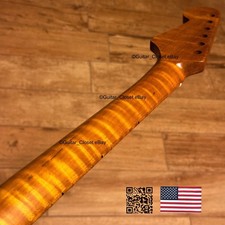 Collo per chitarra a forma di V in acero arrosto fiammato satinato adatto a Fender Warmoth VsSMJ