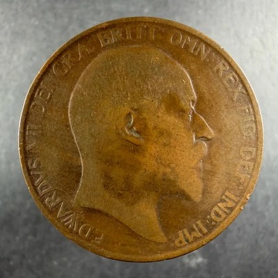 1907 Great Britain 1 Penny Edward VII Bronze Lightly Circulated