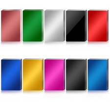 50 Pcs Metal Business Card Blanks Laser 3.38 x 2.1 inches, 10 Colors