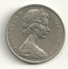 A VERY NICE HIGHER GRADE 1980 AUSTRALIA PLATYPUS 20 TWENTY CENT COIN-JL31
