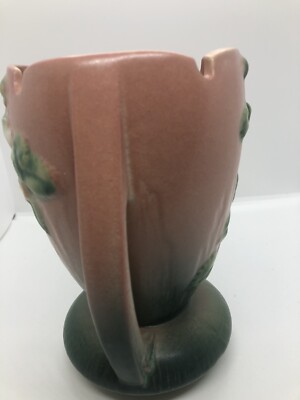 Roseville Pottery 983-7, 1940 white rose Pink Art Deco | eBay