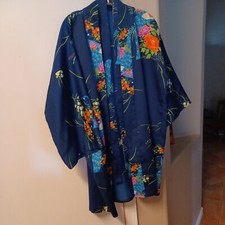 Kimono Robe Polyester Medium Size Floral Beige AS-IS Loungewear