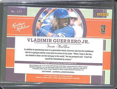 2019 Panini Leather and Lumber Rookie Autograph #137 Vladimir