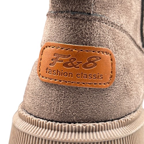 F&8 Fashion Classis Bootie Brown Kahki Suede Side Zip Bootie - Lined - Picture 11 of 12