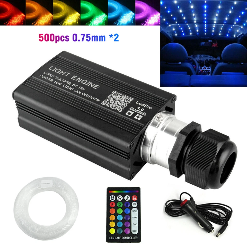 500pcs Home Car Headliner Star Light kit Roof Twinkle Ceiling Lights Fiber Optic - Image 2 of 4
