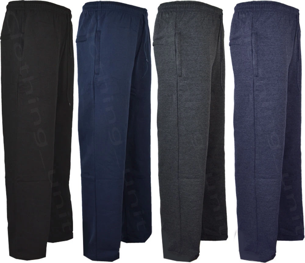 Mens Jogging Fleece Bottoms Casual Trousers Open Hem 29 31 Leg |