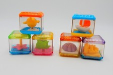 Fisher-Price Peek A Boo Blocks Sensory Airplane Sand Castle Shells Beach Lot/6