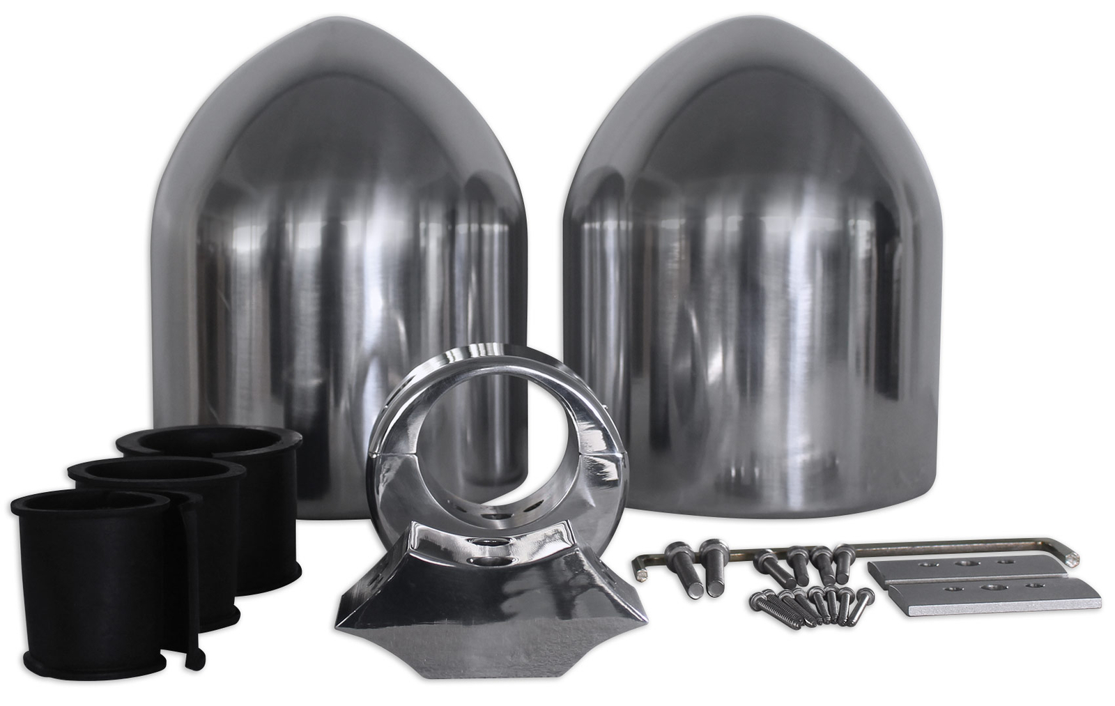 Корпус громкоговорителя Rockville Dual 65 из полированного серебристого алюминия с башней для вейкбординга