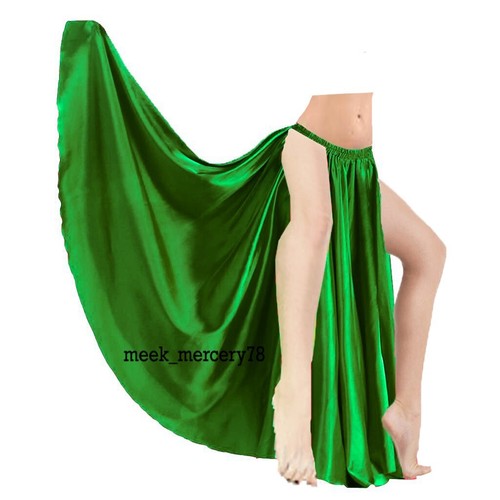 Side Cut Slit Skirt Adult Dancewear Belly Dance Satin Costumes Plus Size S2 - Picture 32 of 86