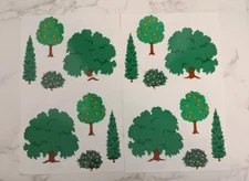 Vtg Mrs. Grossman's Sticker Lot Tree Bush 4  Mods Green 1993 Retired S4