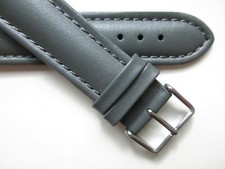 Cinturino per orologio sportivo in pelle grigio ciottolo tinta unita 22 mm