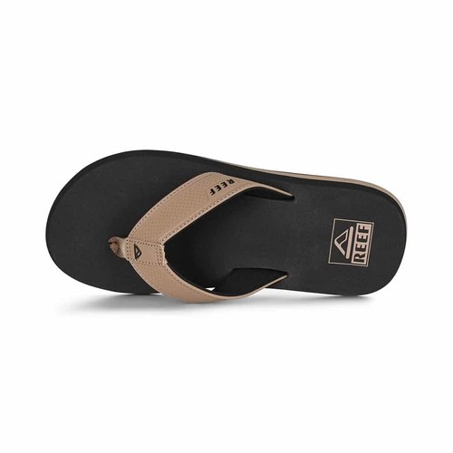 Reef “The Layback” Men's Flip Flop Beach Sandals Black/Tan Water Friendly - Picture 5 of 8