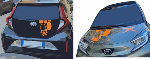 ADESIVI PER TOYOTA AYGO X GRAFICA PERSONALIZZABILE NEI COLORI - Imagen 2 de 2