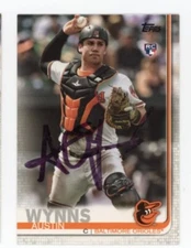 SIGNED BASEBALL CARD AUTO TOPPS 2019 BALTIMORE ORIOLES AUSTIN WYNNS #582 RC