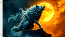 Fahne Flagge The Ghost of the Wolf Motiv Nr. 1 Hissflagge 90 x 150 cm