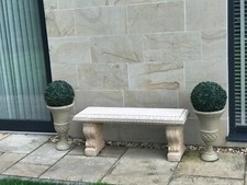 SMALL STRAIGHT BENCH SEAT STONE GARDEN PATIO FEATURE