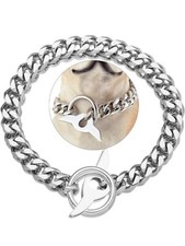 Dog Choke Chain Collar High Polished Cuban Link Chain 15MM, 22 Inches