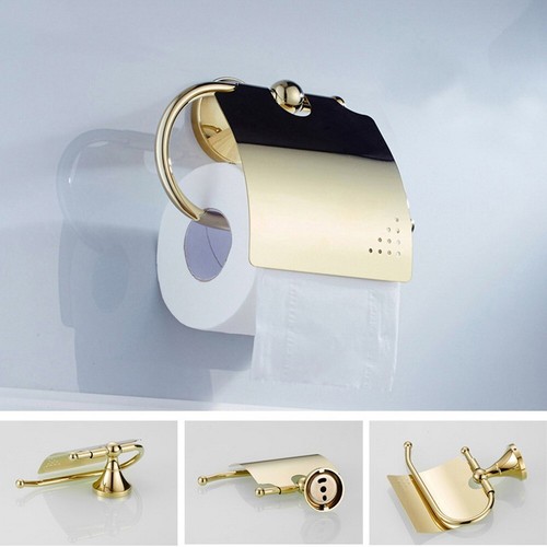Polished Gold Color Brass Wall Mounted Bathroom Toilet Paper Roll Holder fba923 - Bild 8 von 8