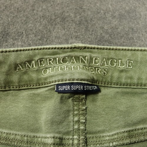American Eagle Outfitters Hi-Rise Shortie Super Super Stretch Raw Hem Green 6 - Picture 12 of 21
