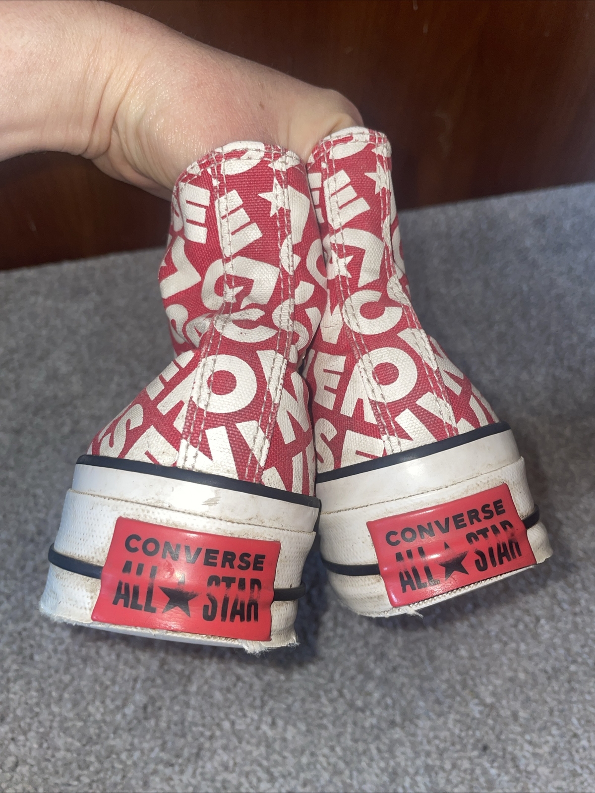 Converse Branded Logo Pattern Platform Hi Top Tra… - image 4