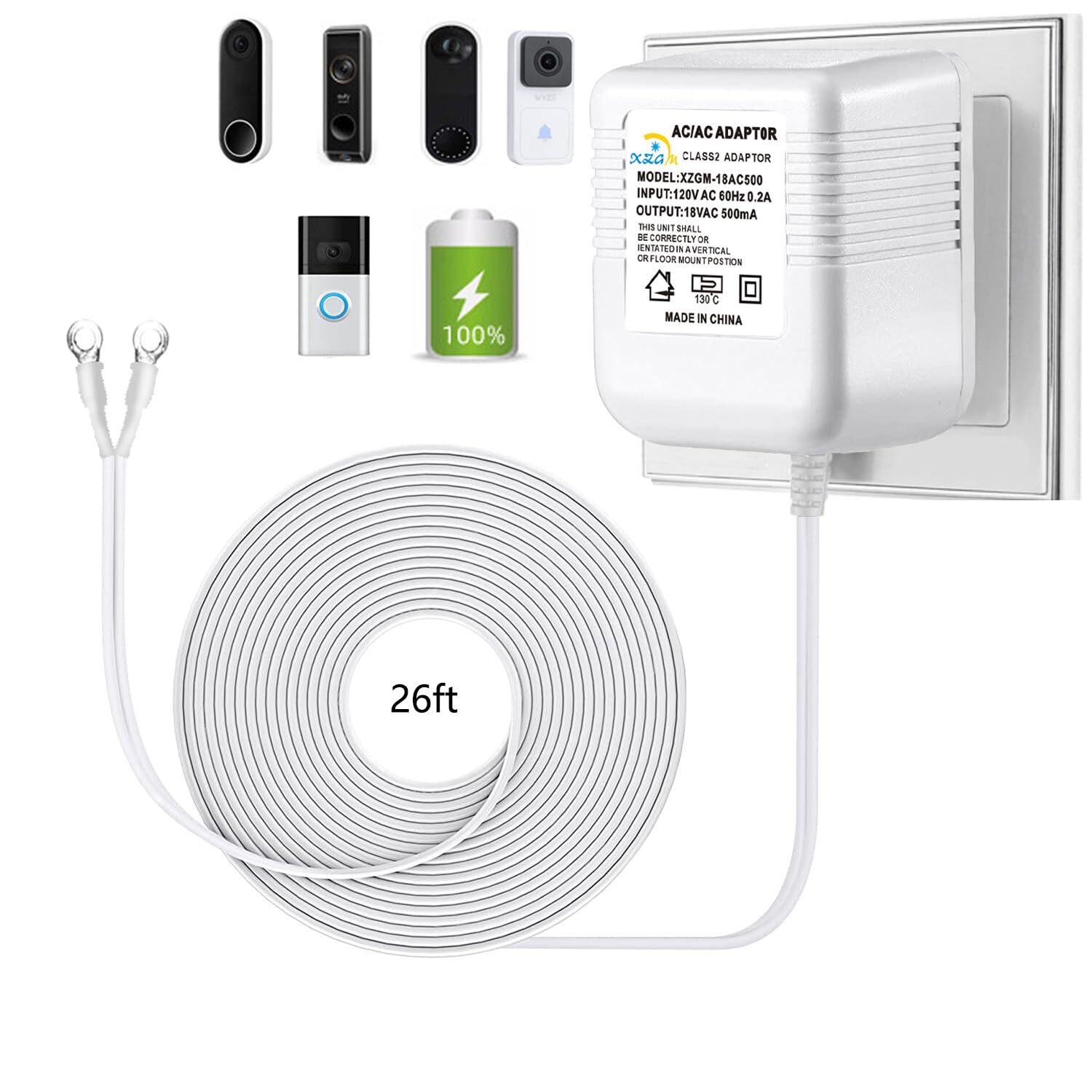 Video Doorbell Special Power Transformer 18v500ma Ring Doorbell Power Adapter Co-image