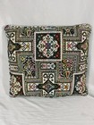 Vtg Needlepoint Throw Pillow Double sided Floral 15x15 Embroidery