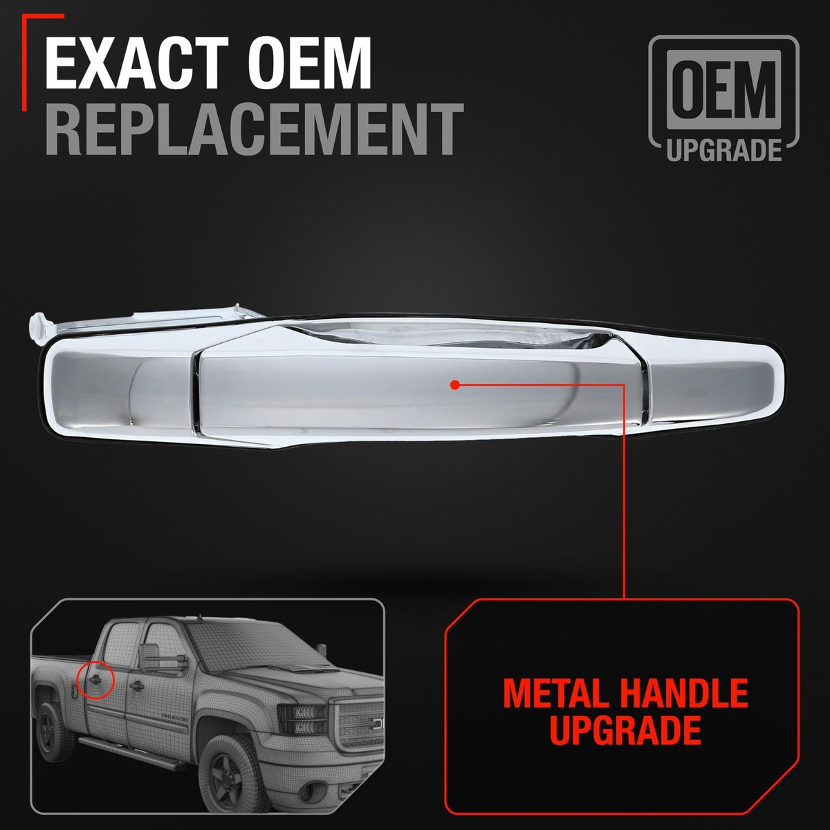 E-Vniko Interior Door Handle Kit Front Left Driver Side Compatible For 2007-14 Chevy - Foto 10