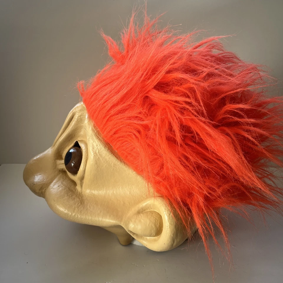 Máscara de Halloween Muñeca Russ Troll de Colección Tamaño Adulto Pelo Naranja Original Látex Años 90 Foto 4 de 4