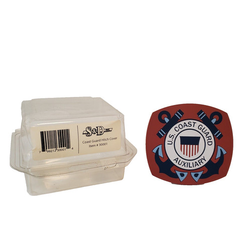 US Coast Guard Auxiliary Plastic 2" Receiver Hitch Cover Red Blue White
