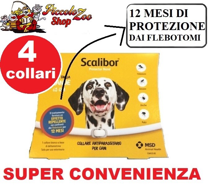 4 Collari Scalibor Cane Grande 65cm | Antiparassitario Originale MSD