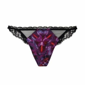 Lise Charmel Soir en Soie Purple Floral Lace V-Kini Panty L75317 Size Medium