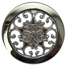 Lot of 10 Cabinet Knobs 2" Filigree Polished Silver Chrome Pull Drawer Furniture