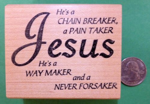 Jesus - Chain Breaker - Religious Wood Mounted Rubber Stamp - Afbeelding 1 van 1